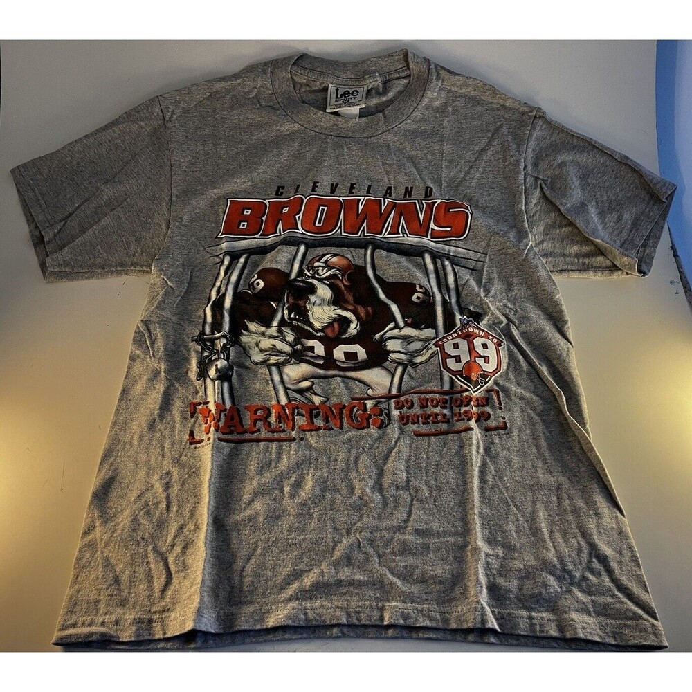 Vintage Cleveland Browns Lee Sport Dawg Pound Countown to 1999 T-Shirt Sz M